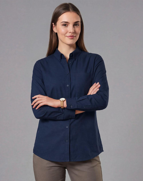 MONTROSE women's cotton blend long sleeve shirt in relaxed professional smart casual fit