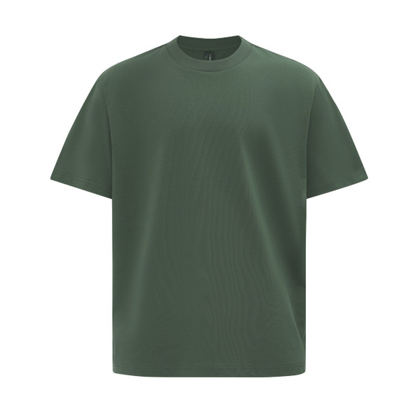 Army green TALLINN unisex heavy cotton oversized tee with relaxed boxy fit