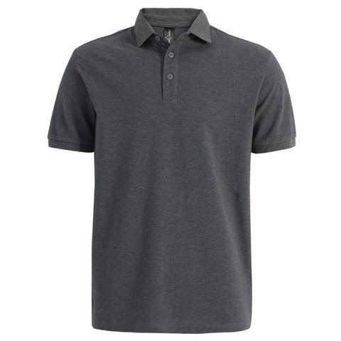 BAHAMA men's marl charcoal cotton pique polo - front view
