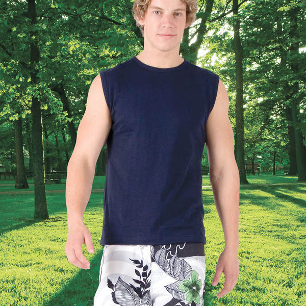 Nat Men's Muscle Shirt, a comfortable sleeveless tank top ideal for the gym, workouts, or hot weather casual wear.