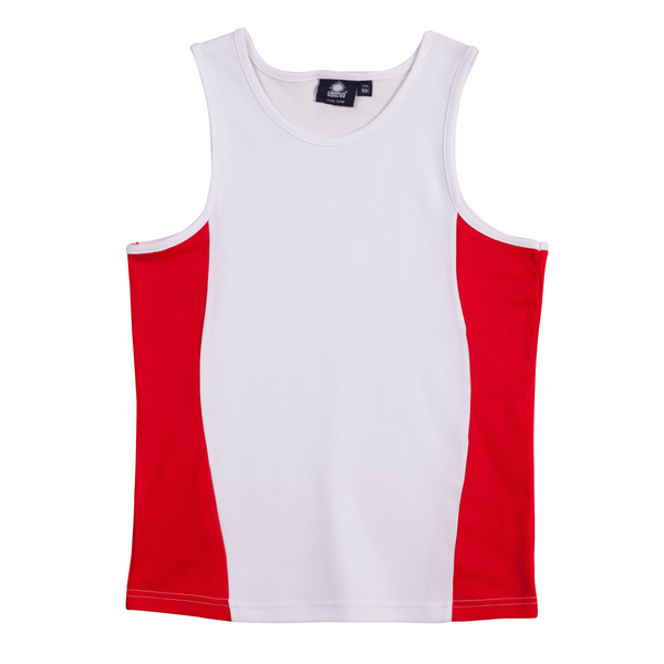 MEDAL | Women Contrast Sports Singlet | White Red