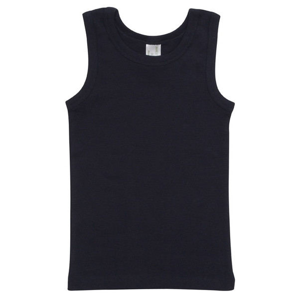 Plain children's organic singlet | Black
