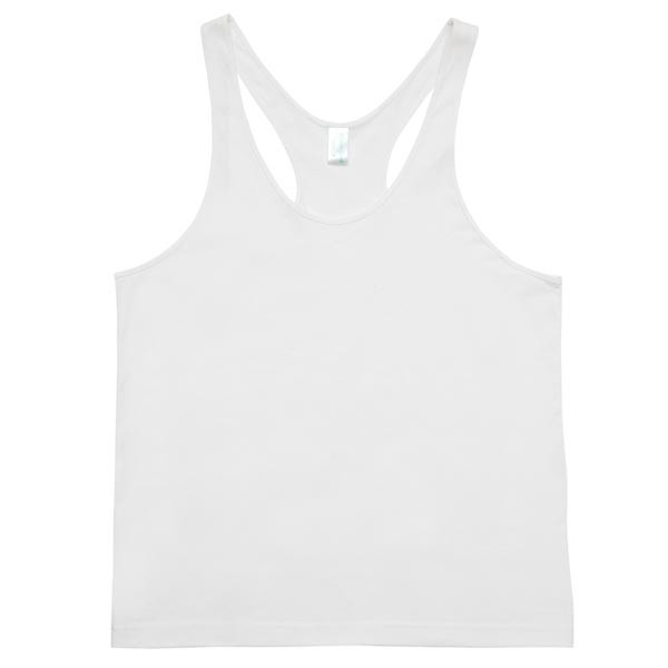 Cotton gym T-back singlet mens | white