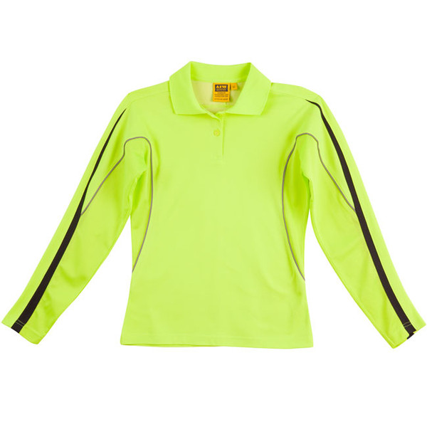 safety wear | hi-vis long sleeve polos | yellow+navy