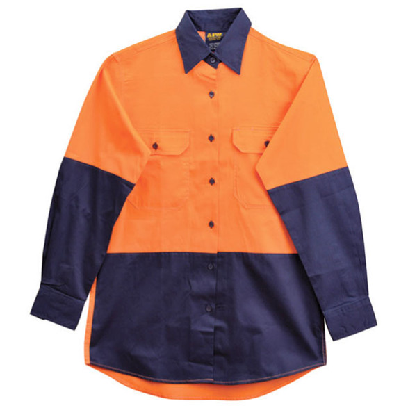 ALLEY | safety long sleeve shirt | womens | orange+navy