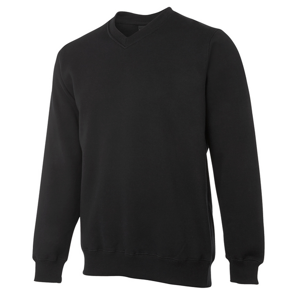 Black | MULLIGAN | V-Neck Fleecy Jumper