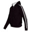 Black + White | Ladies Zipper Hoodies Twin-Stripe