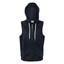 buy ladies sleeveless zip hoodies | black heather