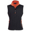 Mens Contrast Soft Shell Vest | Black+Orange