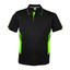 Black+Neon Green | Plain Kids Contrast Sports Polo Shirt
