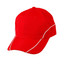 Red+White | Plain Ripstop Peak Baseball Cap With Polyester Mesh Lining Fabric
