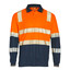 Orange+Navy | Unisex Truedry Segmented Long Sleeve Safety Polo