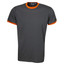 Slim Fit Cotton T-Shirt | two tone | charcoal/orange