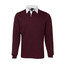 FOLEY | Classic Plain Poly/Cotton Rugby Shirt | Maroon+White