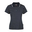 Ladies Striped Dri-Wear Antibacterial Polo Shirt. _Navy White