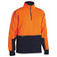 Orange+Navy | Bisley  Mens Hi Vis Fleece 1/4 Zip Work Safety Pullover