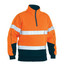 Orange | Bisley Mens Taped Hi Vis 1/4 Zip Fleecy Pullover Workwear