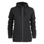 Womens Plain Terry Cotton Hooded Jacket - Black