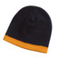 GIBBS | contrast knit beanie | black+orange