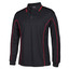 Wholesale plain long sleeve polo shirts | Black+Red