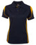 ladies quick dry contrast polo | navy+gold