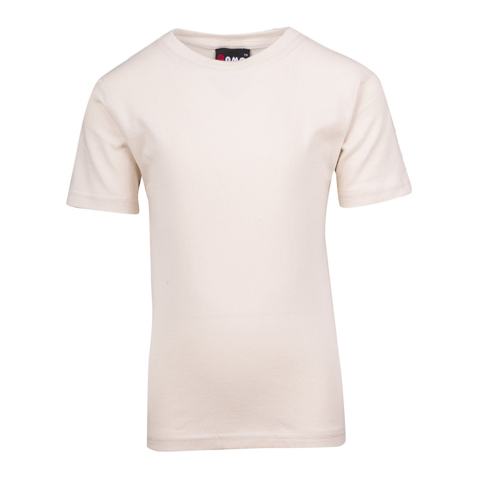 Plain ALEX kids and baby t-shirt made from 100% cotton jersey, available in sizes 00-16 for wholesale screen printing and custom branding-Natural