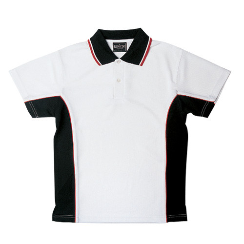 White+Black+Red Royal Ladies Quick Dry Contrast Panel Polo Shirt, a breathable, moisture-wicking athletic top featuring stylish contrast side panels, ideal for team or corporate wear.