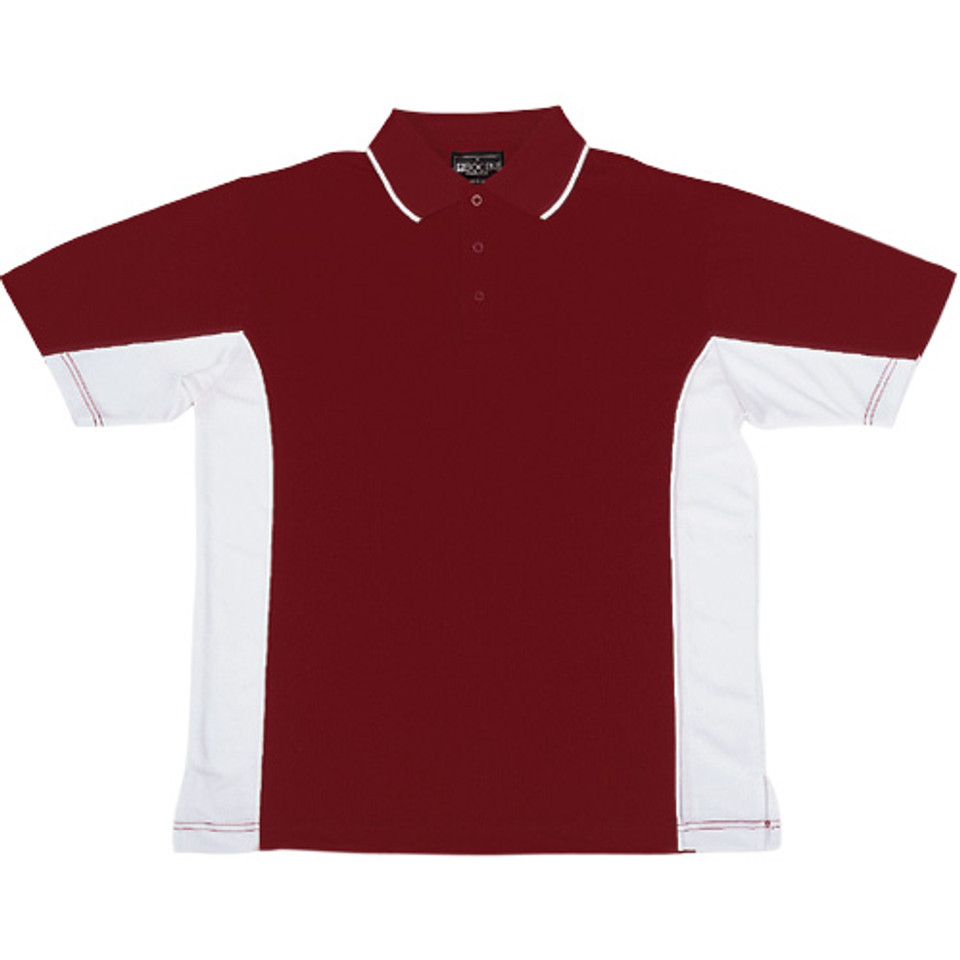 bulk buy plain quick dry polo | burgundy+white