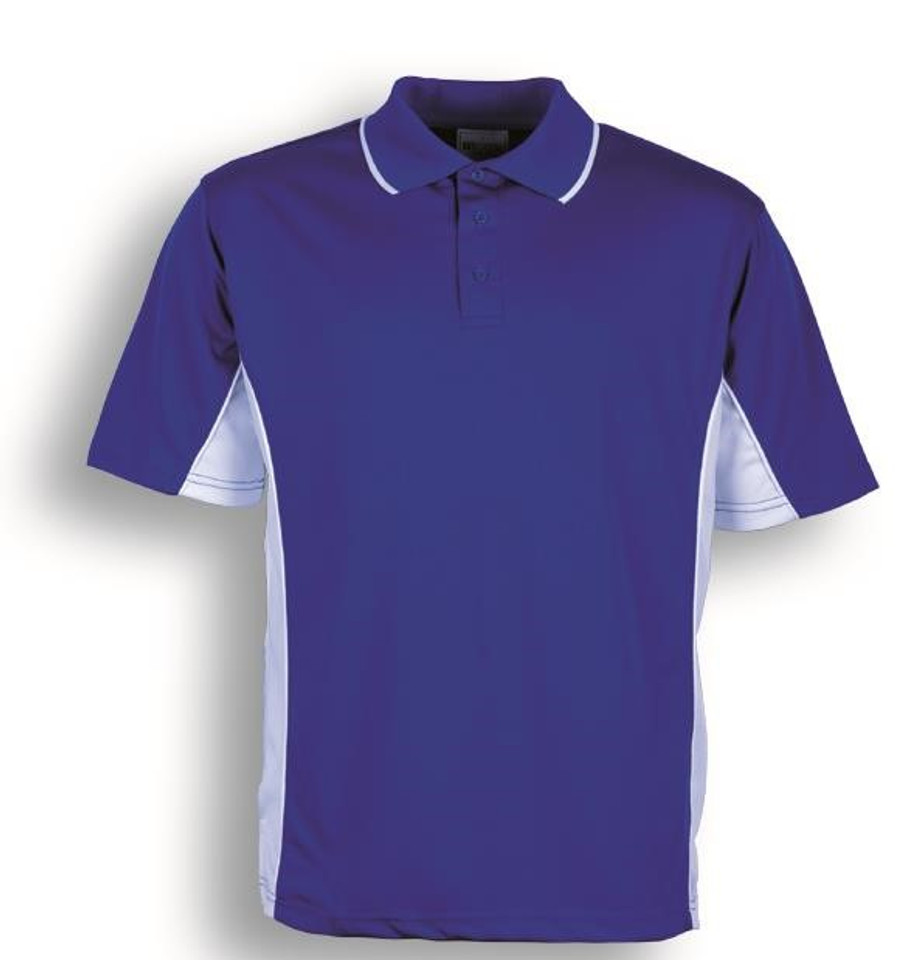 Contrast polo shirt in  royal+white