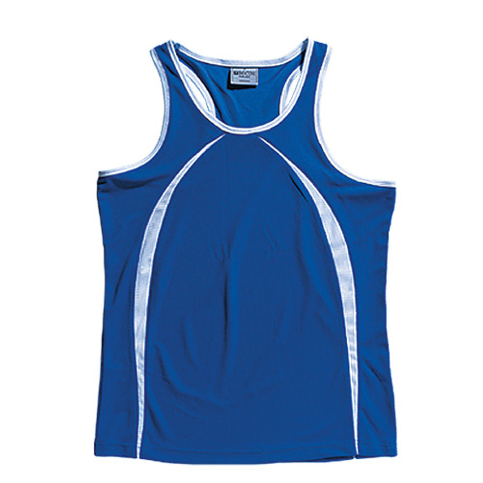 quick dry singlet | royal + white