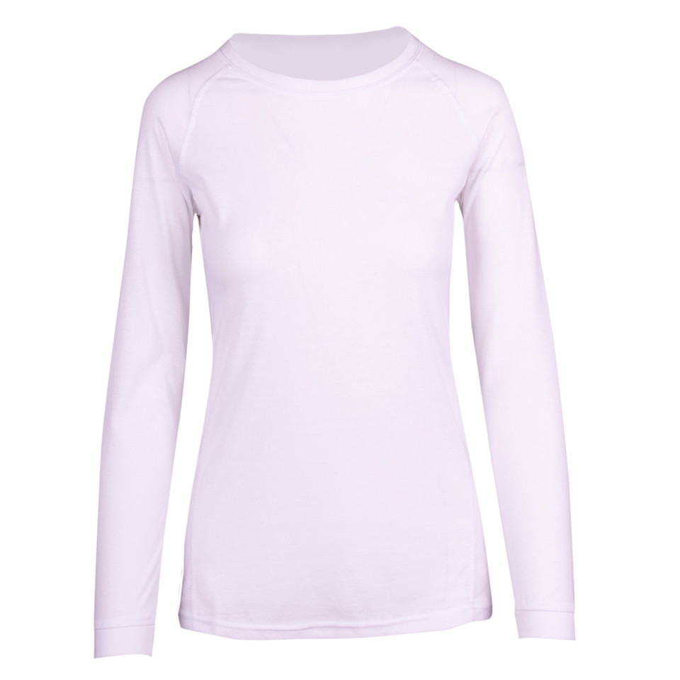 White Nash Ladies Heather Long Sleeve T-Shirt, a soft, textured top ideal for comfortable casual wear or layering.