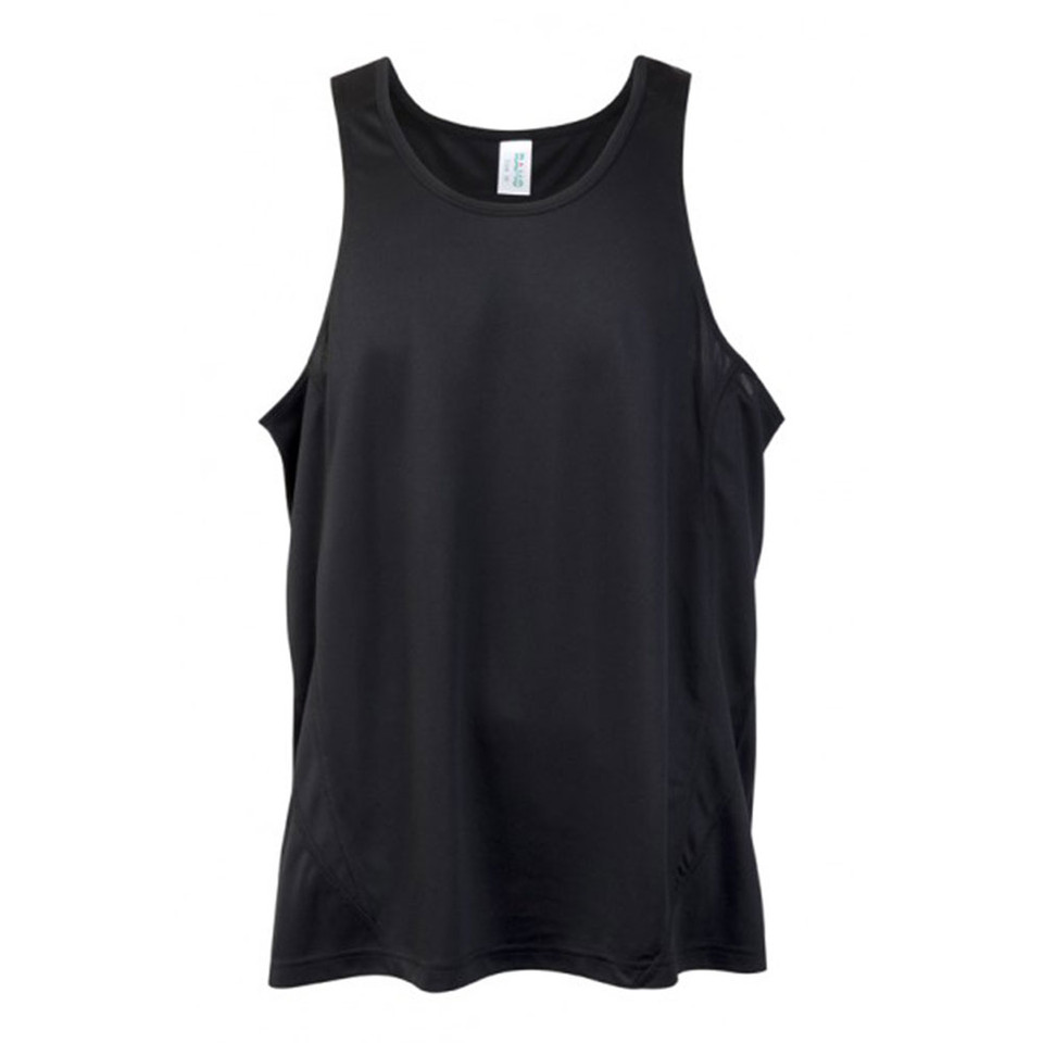 Black Glory Men's quick-dry contrast singlet (tank top) for team sports and activewear, featuring sweat-wicking fabric and contrasting side panels.