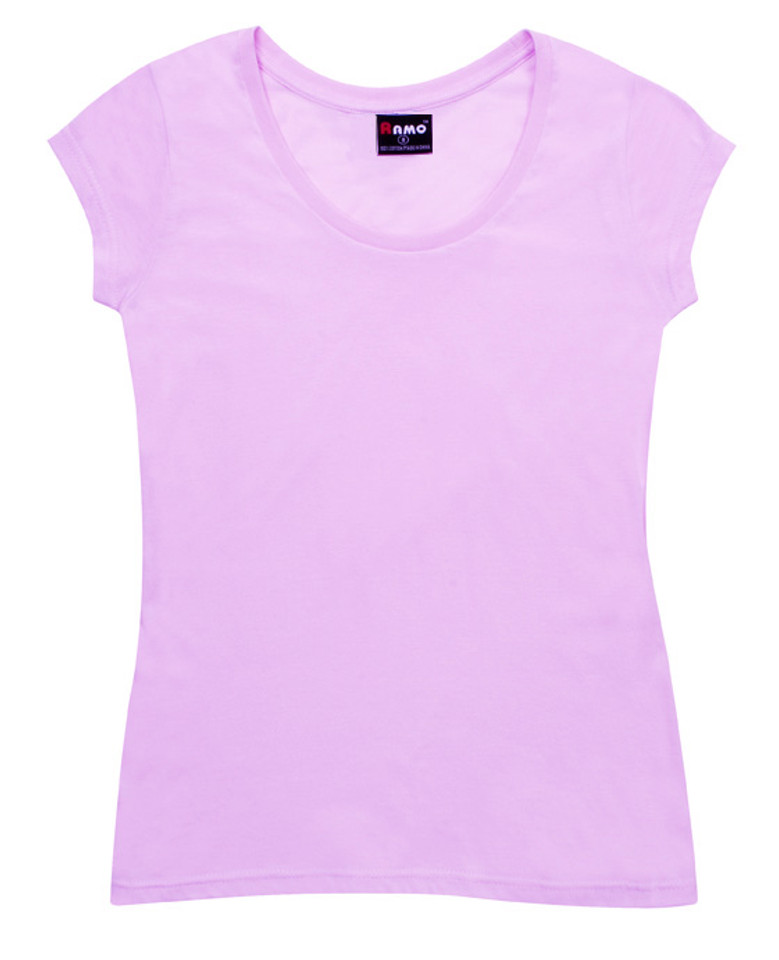 Wholesale Ladies Scoop Neck T-Shirt Pink