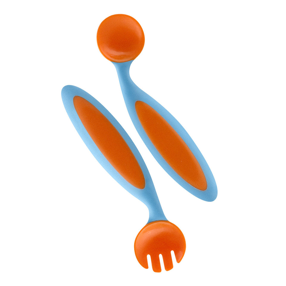 Boon kids adjustable fork & spoon | blue