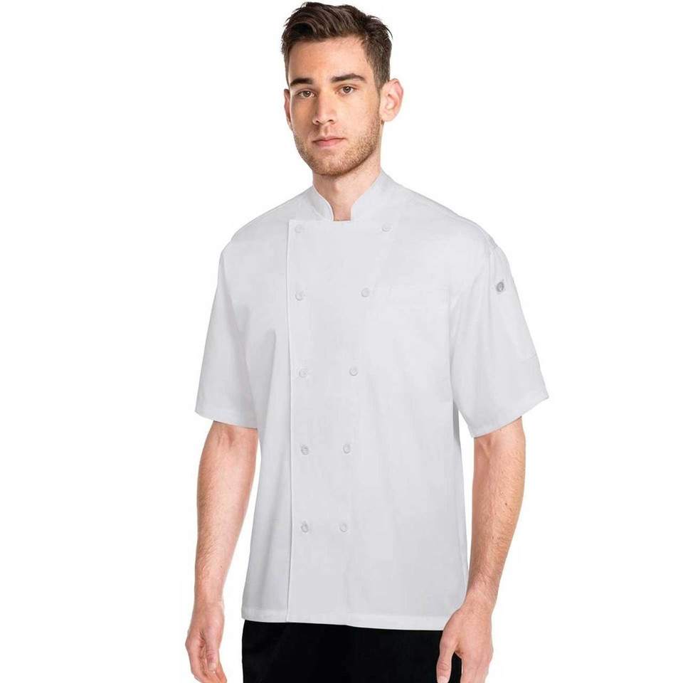 Short Sleeve Cool Vent Chef Jacket | White
