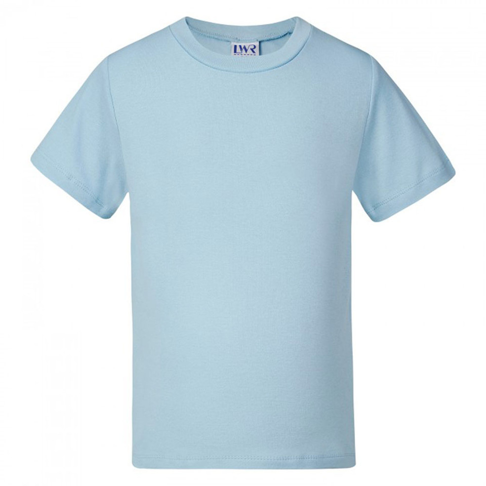 Light Blue Bindi Quality Baby Toddler Cotton T-Shirts, a soft, comfortable, 100% cotton tee ideal for infants and children's plain apparel or printing.