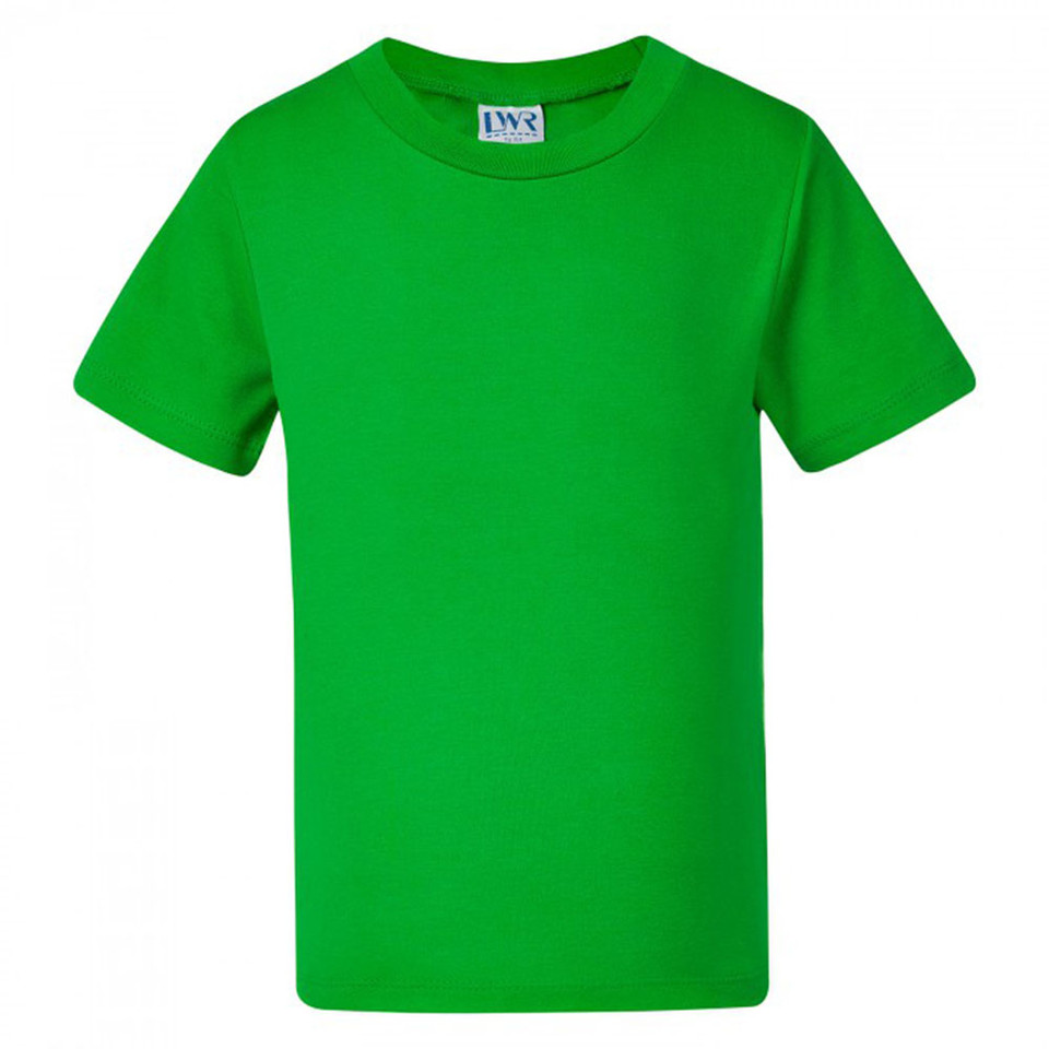 Bright Kelly green short sleeve cotton t-shirt with crew neck and smooth finish