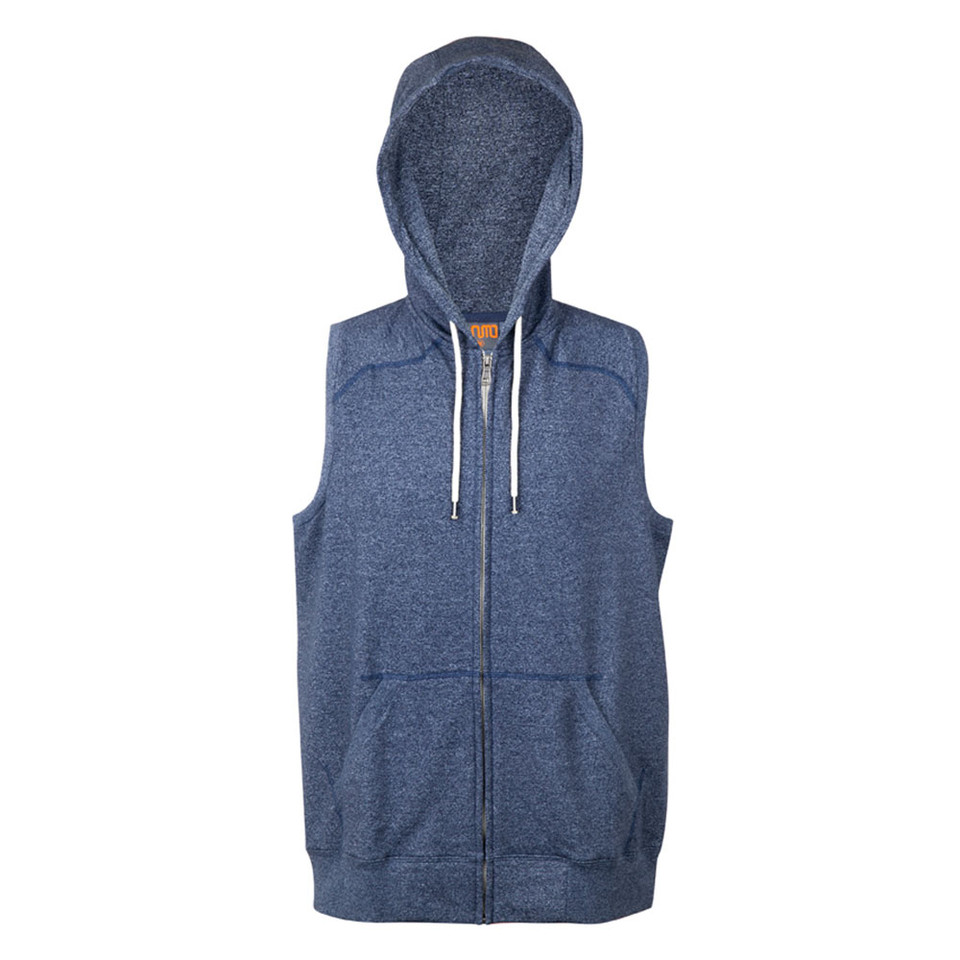 buy bulk sleeveless zip hoodie vest jacket | navy heather