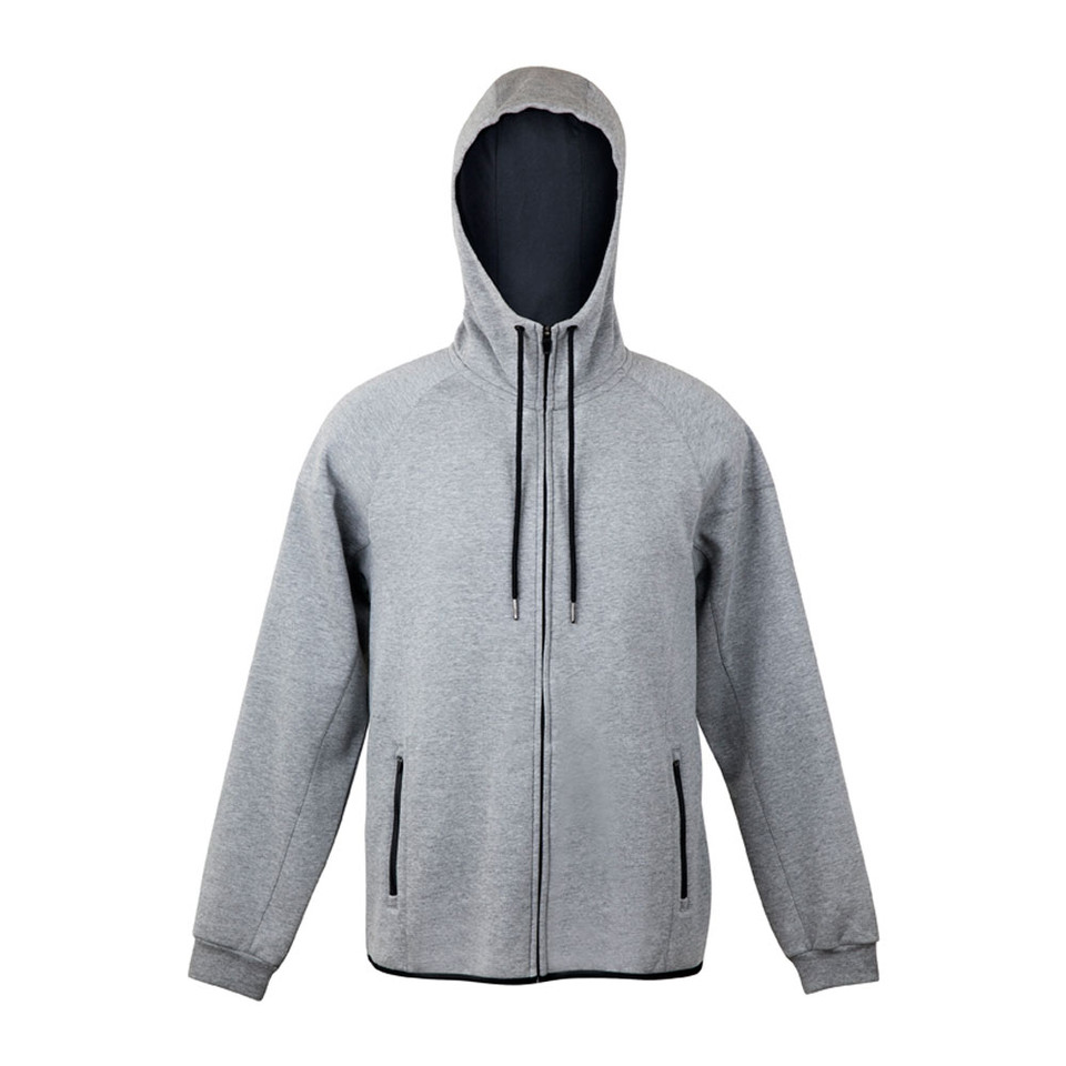 bulk discount mens plain polar fleece hoodies - grey marle