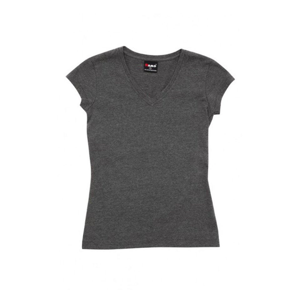Ladies T-shirt Slim Fit V-Neck Charcoal Marl Ladies T-shirt Slim Fit V-Neck Charcoal Marl