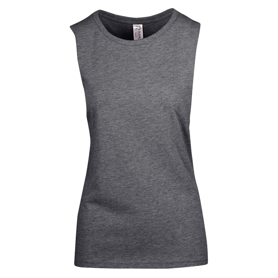 Womens Muscle Tank with Low Cut Sides | Dark Marl Womens Muscle Tank with Low Cut Sides | Dark Marl
