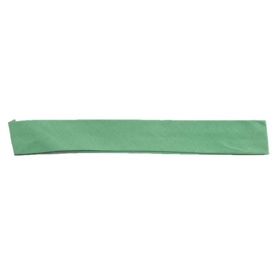 Flat lay of a sage green plain cotton hat band with neat folded ends