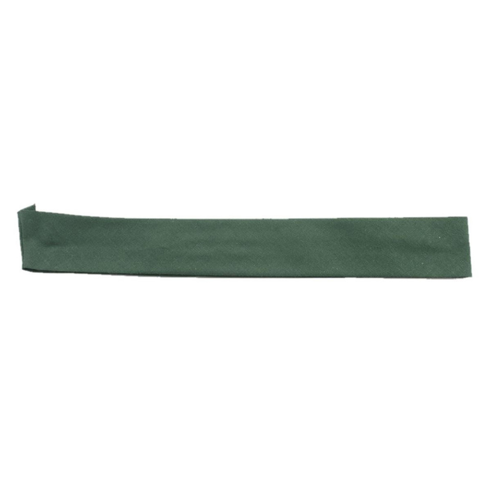 Forest green cotton hat band laid flat showing rectangular shape and fabric texture