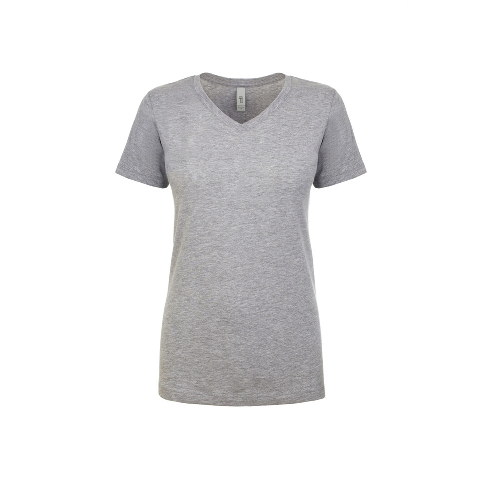 Bulk Buy Ladies Plain V Neck Tshirts | Heather Grey