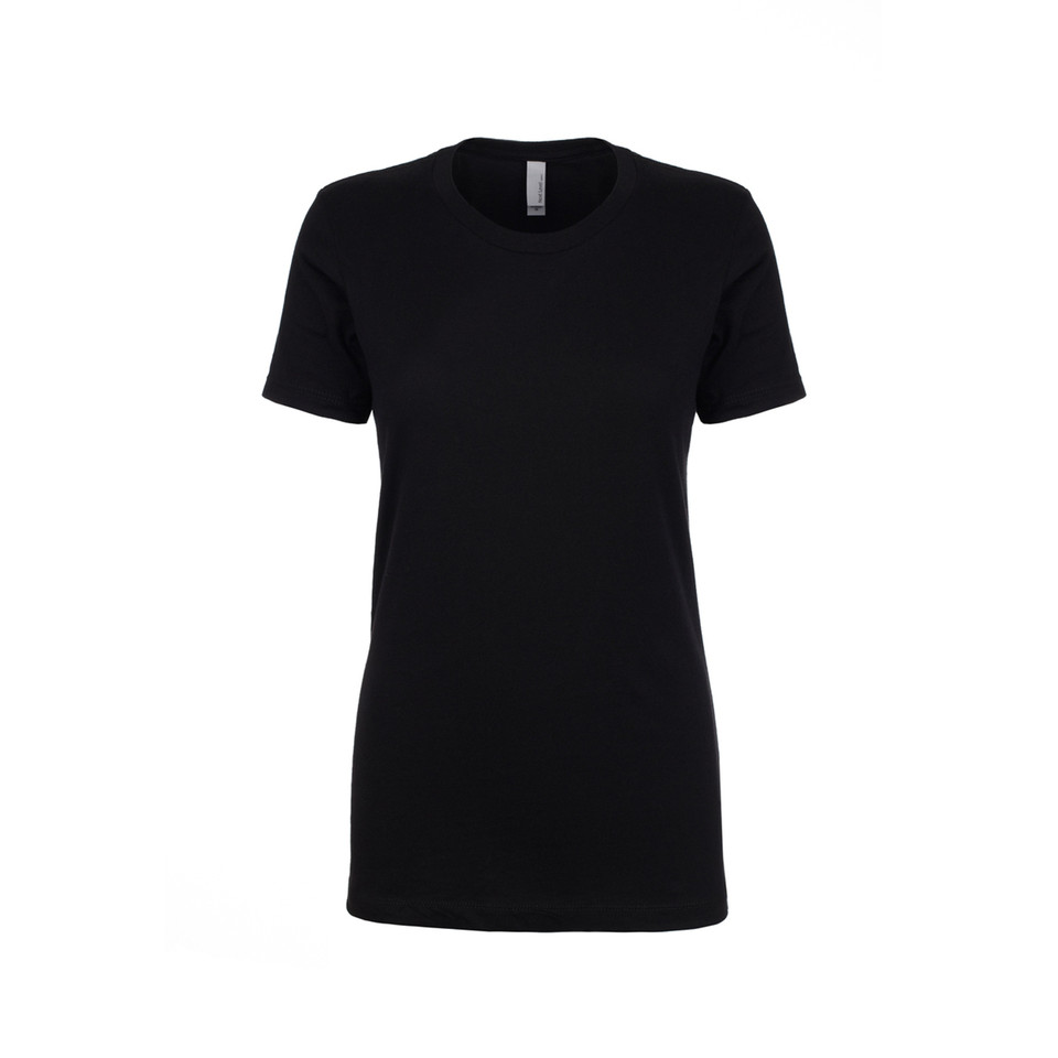 Black women's boyfriend fit t-shirt with crew neck and short sleeves