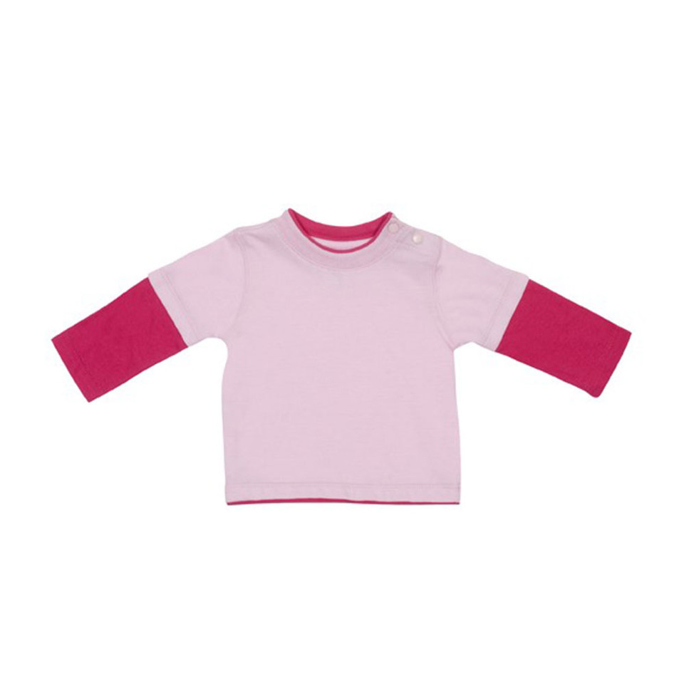 Childrens Layer Long Sleeve Tshirt | Pink/Hot Pink