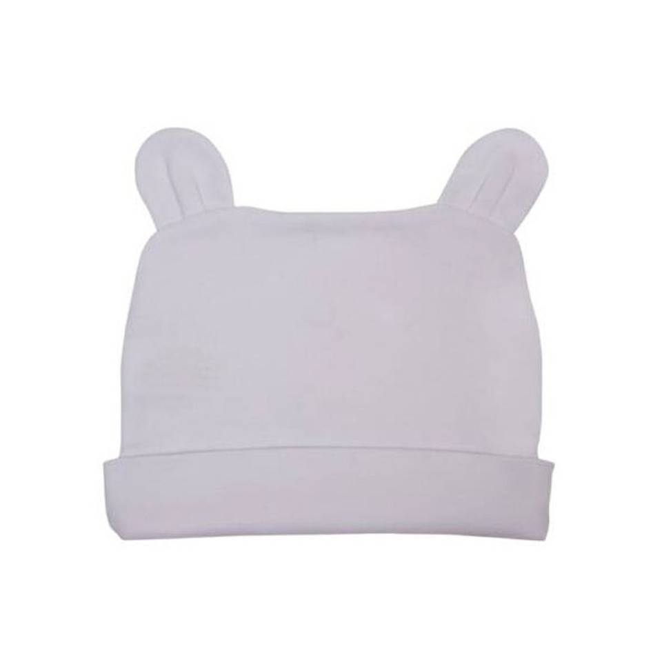Plain Baby Rabbit Ear Cap Hat | White