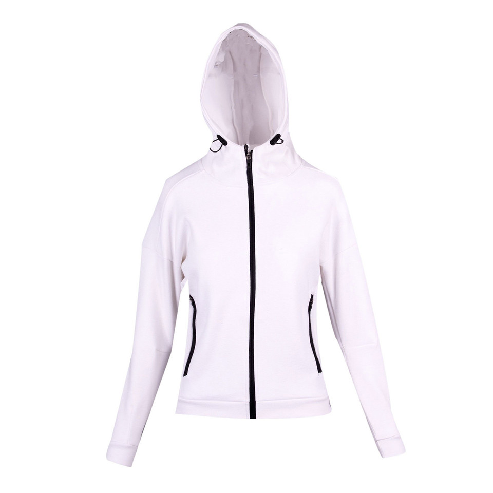 Warm High Neck Hoodie Jacket | White Warm High Neck Hoodie Jacket | White