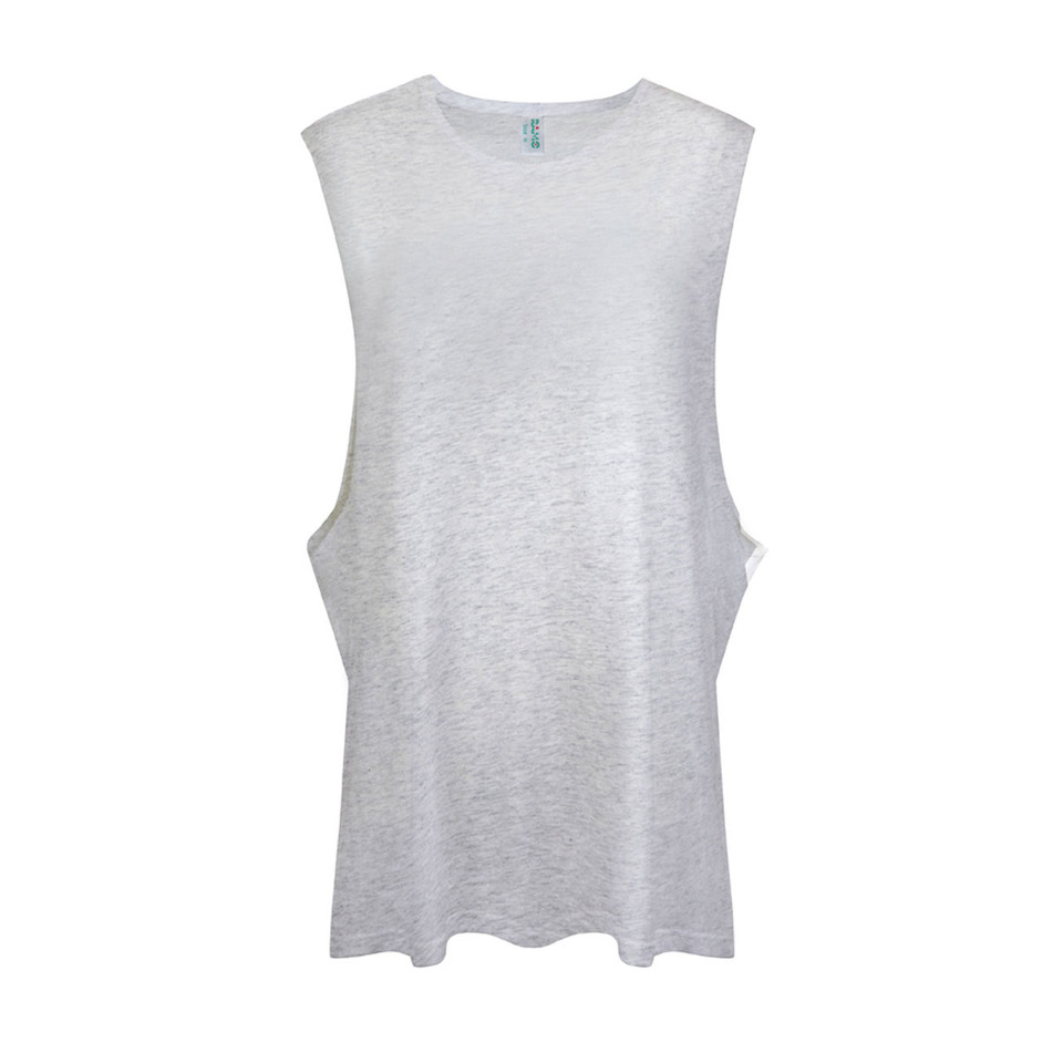 Bulk Discount Blank Muscle Tee | White Marle Bulk Discount Blank Muscle Tee | White Marle