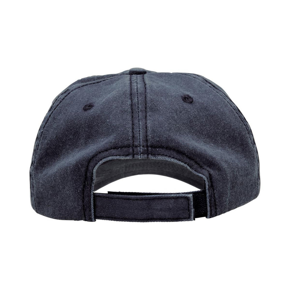 Plain Black Orson distressed washed chino cap (baseball hat) with an adjustable closure, ready for wholesale bulk purchase and custom embroidery.